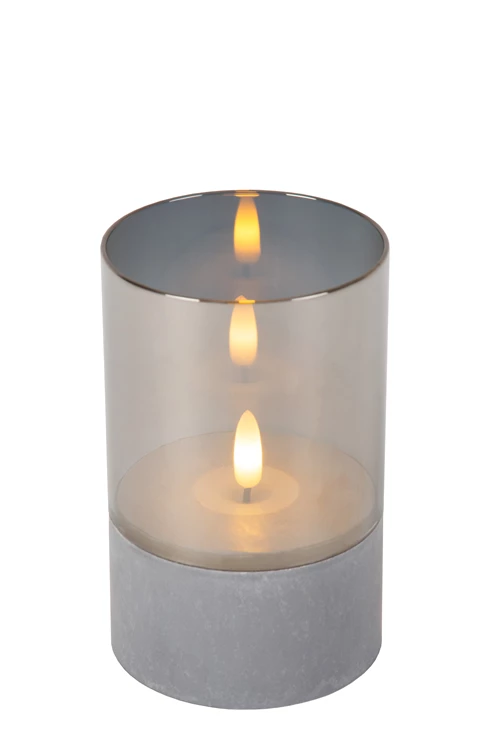 Lucide VELAS - Lampe de table - Piles - Ø 8 cm - LED - 3x0,2W 2700K - Fumé - Ensemble de 3 - détail 2